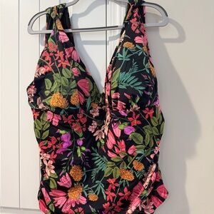 Time & Tru Floral One-Piece Swimsuit